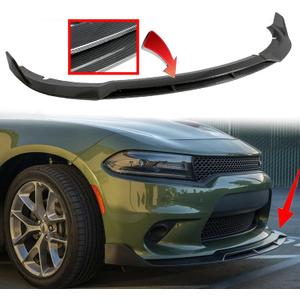 Front Bumper Lip SRT-Style Carbon Fiber Look Spoiler Splitter Compatible with Dodge Charger 2015-2023 SRT/Hellcats/Scat Pack/Daytona/RT 392 Accessories (Gloss Black)