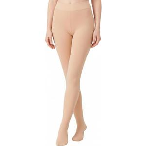 Women's Thermal Tights Without Fleece Lined Nude Opaque Leggings Warm Winter Skin Colored Footed Tights (M)