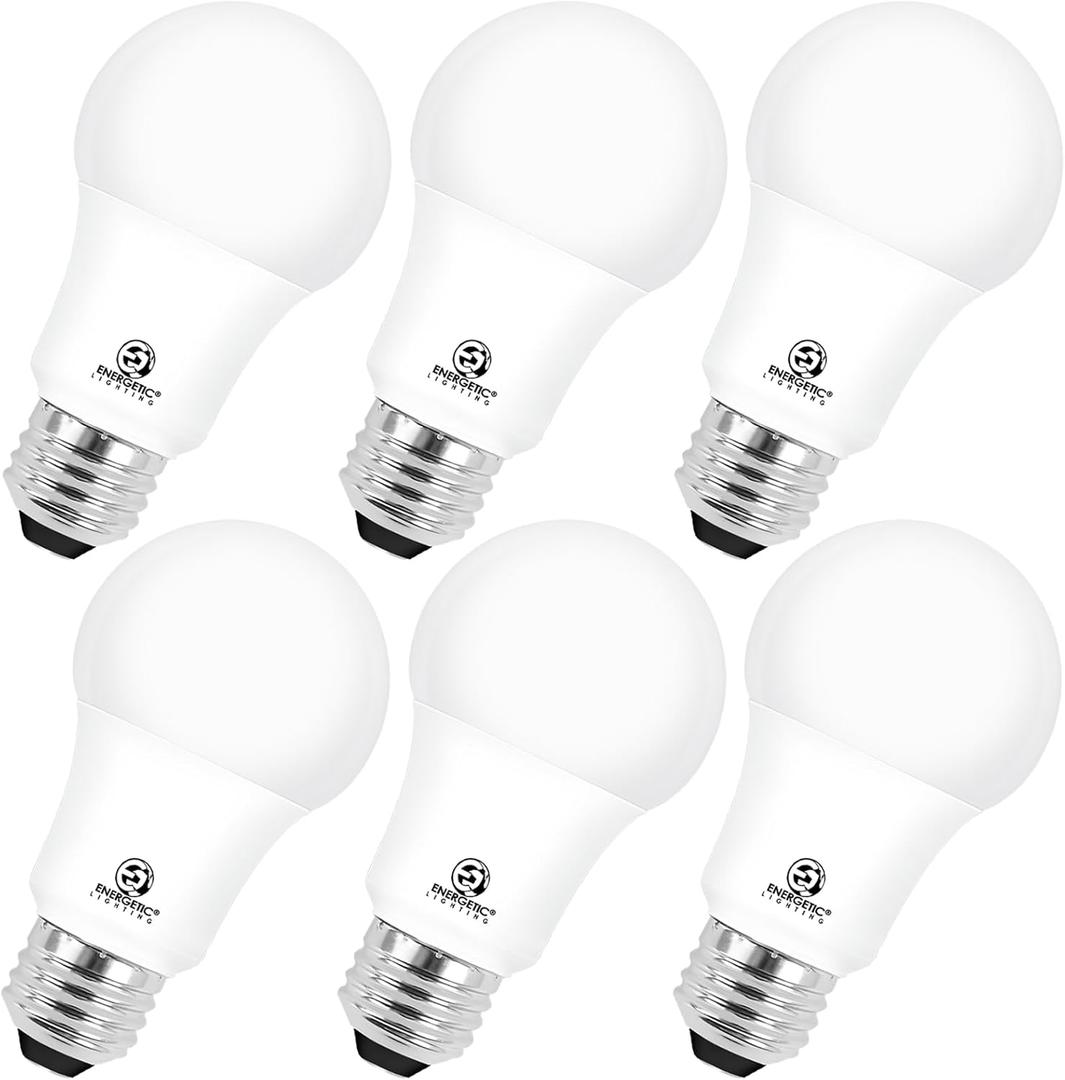 Energetic 6-Pack 100 Watt LED Bulb Daylight 5000K, Dimmable, 1500 Lumens 12.5W, E26 Medium Base, 15000 Hrs, ETL Listed