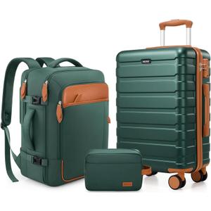 Luggage Sets 3 Piece, 20 Inch Hardshell Carry On Luggage 22x14x9 Airline Approved, Suitcase with TSA Locks & YKK Zippers, Carry On Suitcase with Wheels for Men & Women Travel