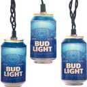 Budweiser Kurt Adler 10-Light Bud Light Beer Can Light Set