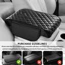Thickened Car Center Console Cover with Side Pockets & Diamond Lattice Design,Comfortable Arm Rest Cover for Car to Relieve Your Elbow Fatigue,Upgraded Armrest Covers for Cars