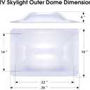 RV Skylight Replacement Bundle,18" x 26" RV Shower Skylight Cover Outer Dome Fit 14" x 22" Openings for Camper Motorhome Bathroom,Inner Dome with Window 14" x 22"+Polyurethane Adhesive Sealant,White