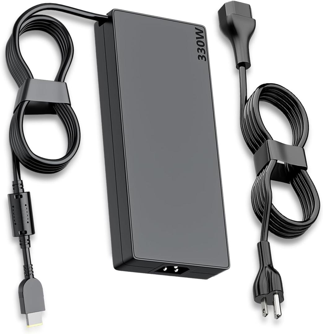 330W Slim GaN Laptop Charger Compatible with Lenovo Legion pro 7 7i 5i 5 9 9i 15 16 17 16IRX8 16IRX9 RTX 4070 4080 4090 Yoga AIO 7 ADL330SDC3A GX21M50608 20V 16.5A Gaming AC Adapter Power Supply Cord