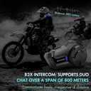 Motorcycle Helmet Bluetooth Headset, B2X Helmet Communication System Motorcycle Bluetooth Intercom with Noise Cancellation, Music Playback - for Dirt Bikes and Motorbikes 2 Pack