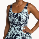 Maxine Coastal Palm Swim Dress, Size 16W