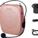 ZOWEETEK Voice Amplifier Microphone Headset for Teachers, Original Personal Voice Amplifier, Work of 12 hrs, Portable Speaker for Classroom, Speech, Tour Guide,Support MP3 Format Audio,Power Amplifier (Rose gold)