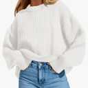 Saodimallsu Womens Oversized Sweater Long Sleeve Crewneck Ribbed Knit Pullover 2025 Fall Casual Chunky Trendy Sweaters Size m