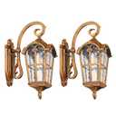 Zanritelit 17.1" H Gold Outdoor Wall Lights - Waterproof & Anti-Rust Aluminum Porch Light Wall Mount, Hammered Exterior Lighting Fixtures, Outside Wall Lantern for Patio, Doorway, Garden, 2 Pack