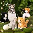 Leitee 16 Pcs Cat Stuffed Animals Bulk Party Favor 5 Inch Kitten Plush Toy Assorted Cute Cat Plush Stuffed Gift Small Fluffy Animal Toy for Birthday Adopt Pet Classroom Party Favor(Lovely Style)