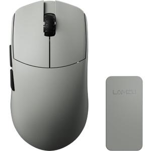 Lamzu Maya 4K Wireless Gaming Mouse, Ultra Lightweight 45g, Huanno Mechanical Switch,26000 DPI, Symmetrical, MCU Nordic 52840, Silver TTC Encoder, PAW3395 Sensor-4K Dongle Included (Gray)