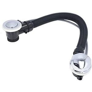 Aramox Bathtub Overflow Drainer Concealed Flexible SPA Bathtub Overflow Drain Pipe Tubular Tip Toe Bath Waste Drain Kit for Kitchen Bathroom