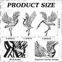 3 Pcs Black Metal Crane Wall Decor Heron Art Graceful Birds Art Sculpture Japanese Traditional Wall Statue Decor for Living Room Bedroom Yard Office
