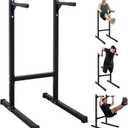 Adjustable Height Dip Bar Station, Multi-function Dip Station Pull Up Bar Full Body Strength Training Workout Fitness Equipment for Tricep Dips, Heavy Duty Dip Station for Home Gym