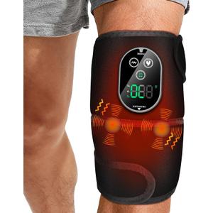 Cordless Knee Massager for Pain Relief, Knee Heating Pad for Knee Arthritis, Heating Pad for Knee Pain, 6 Heatings, 3 Vibrations, 3 Timers, Adjustable Strap for Shoulder, Elbow, Knee