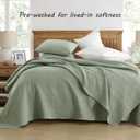 HORIMOTE HOME Quilt Set King Size Sage Green, Classic Geometric Spots Stitched Pattern, Pre-Washed Microfiber Chic Rustic Look, Ultra Soft Lightweight Quilted Bedspread for All Season, 3 Pieces