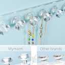 Mymazn 2 Pack Acrylic Necklaces Holder Hanging Jewelry Organizer Wall Mounted Necklace Hangers with 12 Hooks, Clear Jewelry Hangers for Necklace Organizer for Girls Women, Necklace Hooks for Wall