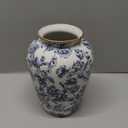 Blue and White Chinoiserie vase - Vintage Ceramic vase with Antique Design, Perfect for Chinoiserie Home Decor 9in Flower vase04