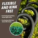 Hydrosteel PRO 100 Ft Metal Garden Hose with Nozzle, Water Hose Made from Heavy Duty 304 Stainless Steel, Flexible, Lightweight, Brass Crush Resistant Fittings, Kink Free, 5/8 Diameter, 600 PSI