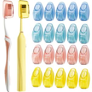 Muslish 20 Pack Toothbrush Covers, Portable Toothbrush Head Cover Caps, Toothbrush Case Protector for Home and Travel, Fits Most Manual and Electric Toothbrushes (Yellow)