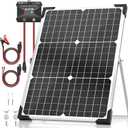 Solar Panel Kit 30W 12V, Solar Battery Trickle Charger Maintainer, Waterproof Solar Panel + Upgrade Charge Controller + Adjustable Mount Bracket for Boat RV Motorcycle Marine