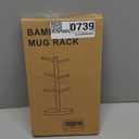 Wisuce Black Coffee Mug Tree, Updated Thick Bamboo Mug Holder Base,Coffee Cup Stand Mug Holders with 6 Hooks for Countertop Cup Rack Organizer Stand (Black)