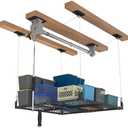 4x4FT Ceiling Storage Racks Lift,Overhead Garage Storage Rack,Adjustable Organization System,Workshops or Basement's
