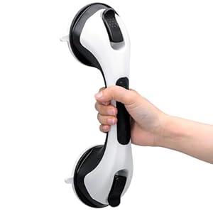 TAILI Shower Grab Bar, 12 Inch Bath Handle for Bathtubs and Showers for Elderly, Suction Grab Bars for Seniors Bathroom Safety Handle for Elderly, No Drilling Removable, Black