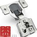 Chibery 20 Pack 1/2" Overlay 3D Soft Close Concealed Hinge for Face Frame Door, Self Closing Hinges, 105 Smooth Slow Close Quite, Hidden Stainless Steel Hinge for Kitchen Cabinet Door, Satin Nickel