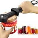 Jar Opener Bottle Opener for Seniors with Arthritis, Multi Retractable Magnetic Can Opener, Jar Grippers for Opening Jars, Kitchen Gadgets for Weak Hands and Senior Arthritis (Black)