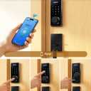 Philips Wi-Fi Smart Lock with Handle, WiFi Keyless Entry Keypad Door Lock with Handle, Front Door Deadbolt Set, Fingerprint Unlock, PIN Code Unlock, Auto Locking, App Remote Control, Bulit in WiFi