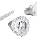 newliplace Glass Door Knobs Replacement Set, Vintage Crystal Door Knobs for Replacing Broken Old Antique Lock Sets on Interior Door, Brushed Nickel Finish (1 Pack)