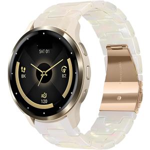 18mm Resin Band for Garmin Venu 3S / Venu 2S / Vivoactive 4S / Vivomove 3S, Lightweight Elegant Quick-Release Wristband Strap for Garmin Venu 4 41mm / Forerunner 265s / 255s (Colorful Ivory White)