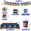 Party Decorations for World Cup 2026, 82 PCS Soccer Theme Party Supplies with Thickened Plates, Napkins Set Tablecloth and Banner for Sports Birthday Party, Soccer Decor