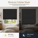 SERLMWNT No Drill Cordless Blackout Cellular Shades,37" W x 48" H,Black