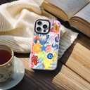 ChiCsFleur for iPhone 12 Pro Max Case, TPU Phone case with Camera Protection for Women Girls Teens - Collage Postage Stamp Fruit Y2K Evil Eye Papaya Bow Pink Blue Sorority Aesthetic Unique