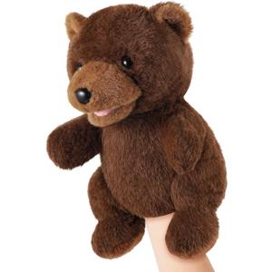 Animal Hand Puppets 11 Inch Safari Jungle Zoo Woodland Puppet Rainforest Grassland Animals Role-Playfor Kids Storytelling Imaginative Pretend Play Teaching Preschool Learning Educational(Brown Bear)