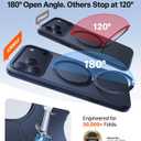 TORRAS Upgraded 360 Magnetic Stand for iPhone 17 Pro Max Case, Fit for MagSafe with Ring, 4X Mil-Grade Protection, Camera Control, Translucent Slim for iPhone 17 ProMax Case Ostand, Deep Blue