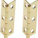 Semetall Golden Door Hinge 10 Pack 3 Inch Solid Brass Butt Hinges Heavy Duty Cabinet Door Hinges with Screws for Door Furniture Cupboard Box Case(75mmx40mm)