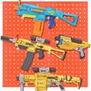 Peg Board For Nerf Guns, Peg Board For Hanging Nerf Guns, Toy Gun Storage, 4 Peg Board 13"x 13" For Nerf Guns, Toy Gun Storage Organizer Compatible with Blasters Nerf (Orange)