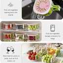 Fruit Vegetable Washing Bowl with Strainer, Berry Lettuce Keeper for Fridge Refrigerator Organization, Portable Colander for Kitchen Fridge, Drainer Container With Lid, 2 Pack (Pink)