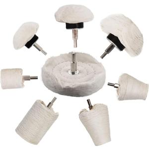 Buffing Wheel for Drill - 8 Pcs Polishing Pad Buffing Wheel Kit WhiteWheel Shaped Polishing Tool with 1/4 Handle for Metal  PlasticCeramicGlassWoodsMachine Jewelry etc