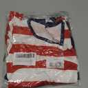 RONGTAI Girls 4th of July Dress Size 9-10 Red White and Blue Flying Sleeves Crew Neck Patriotic A Line Dresses with American Flag Stars and Stripes Summer Playwear for Kids