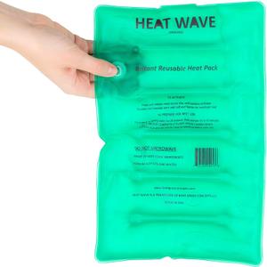 HEAT WAVE Green Instant Reusable Heat Pack  Medical Grade, Large (8" x12) - Made in USA