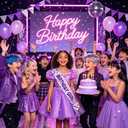 4 x Birthday Girl Sash, Purple Kpop Birthday Decorations Movie Theme Party Decorations for Fans, Happy Birthday Decorations for Party Birthday Graduation Bachelor (#Pink)