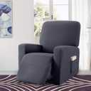 Granbest Premium Water Repellent Recliner Chair Cover High Stretch Jacquard Fabric Recliner Slipcover with Pockets (Recliner, Gray)