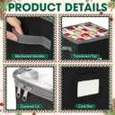 CHENGU 2-pack Christmas Ornament Storage Stores up to 64 Christmas Ball Accessories Holder with Adjustable Dividers, Zippered Closure Two Handles for Holiday Ornaments and Xmas Decorations(Black)