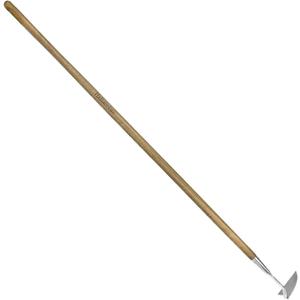 Haliaeetus Sickle Hoe, 58'' Long Handle Japanese Hand Hoe for Standing to Remove Weed, Stainless Steel Scraper Hoe, Bent Angle Weeding Sickle for Fastly Scraping Out Weed on Flower Bed, Between Plants