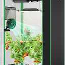 VIVOSUN S336 3x3 Grow Tent, 36"x36"x72" High Reflective Mylar with Observation Window and Floor Tray for Hydroponics Indoor Plant for VS2000/VS3000