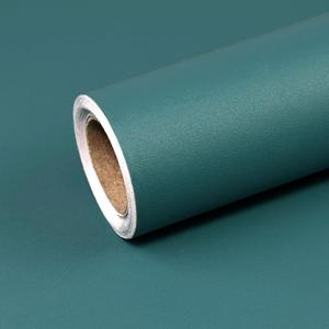 CAX Teal Green Contact Paper Peel and Stick Wallpaper 15.7"x118" Matte Teal Green Textured Wallpaper Solid Color Self-Adhesive Contact Paper for Cabinets Furniture Renovate Wall Covering